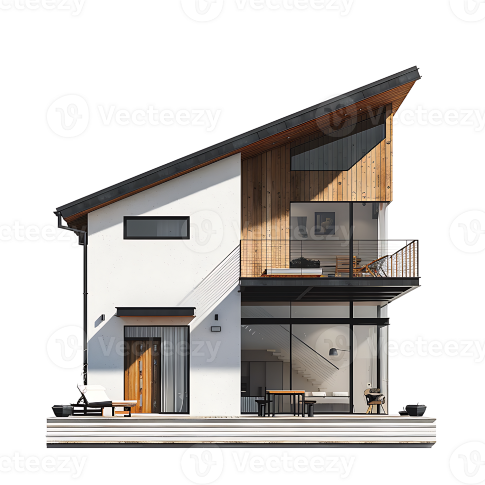 Duplex house on isolated transparent background png