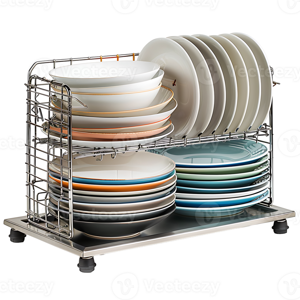 Dish rack on isolated transparent background png