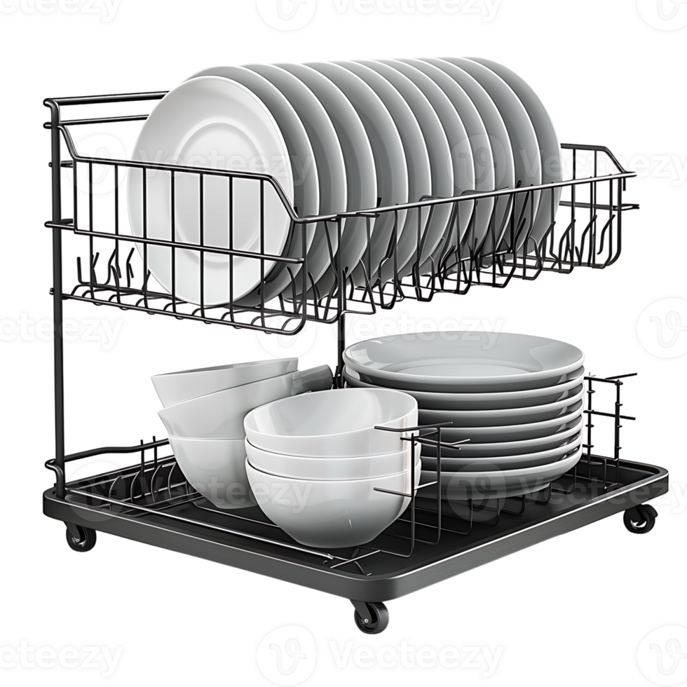 Dish rack on isolated transparent background png