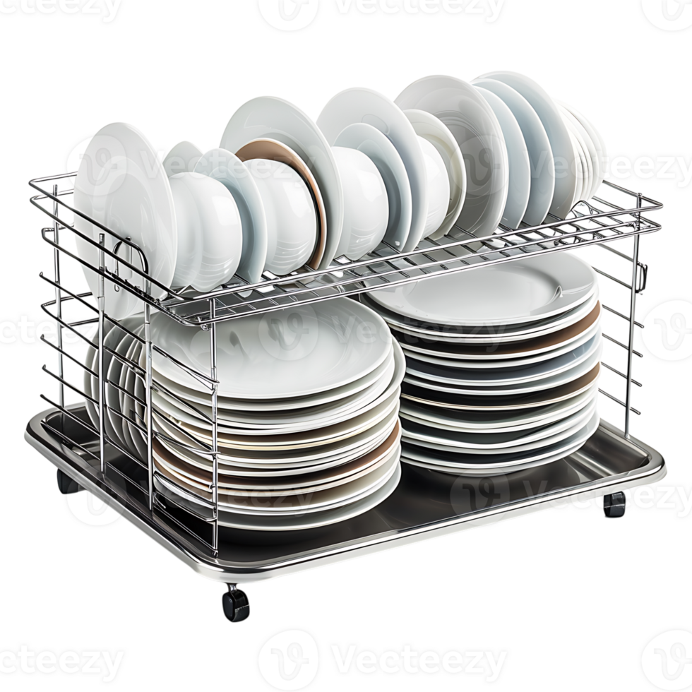 Dish rack on isolated transparent background png