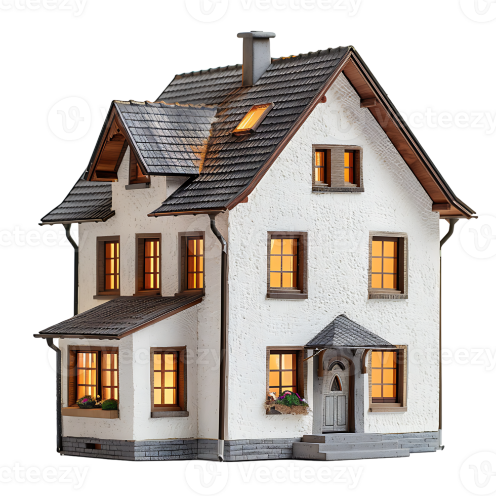 Duplex house on isolated transparent background png