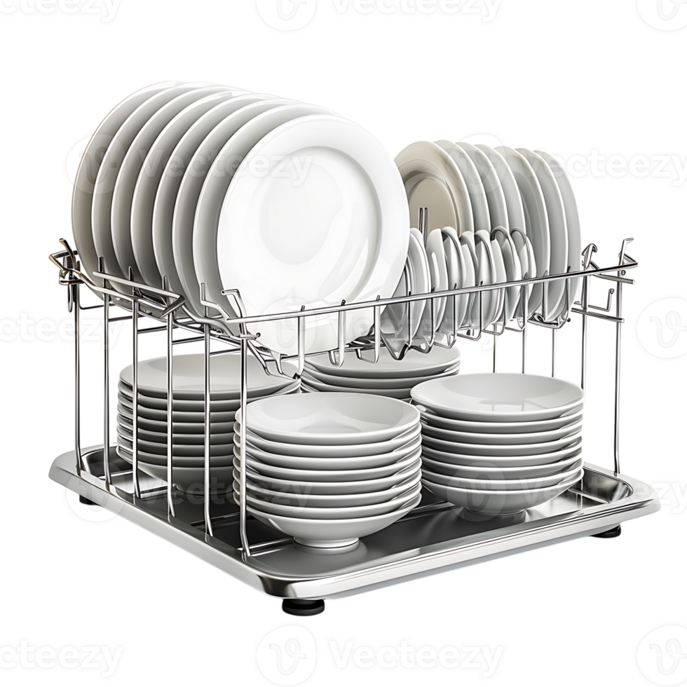 Dish rack on isolated transparent background png