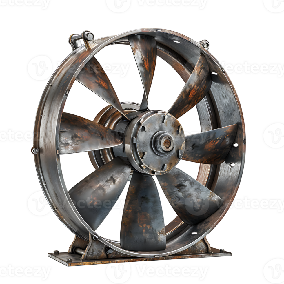 Metal exhaust fan on isolated transparent background png