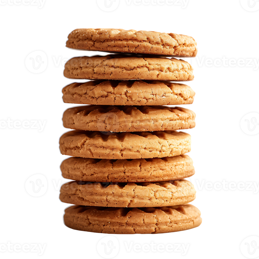 Cookies placed in column on isolated transparent background png