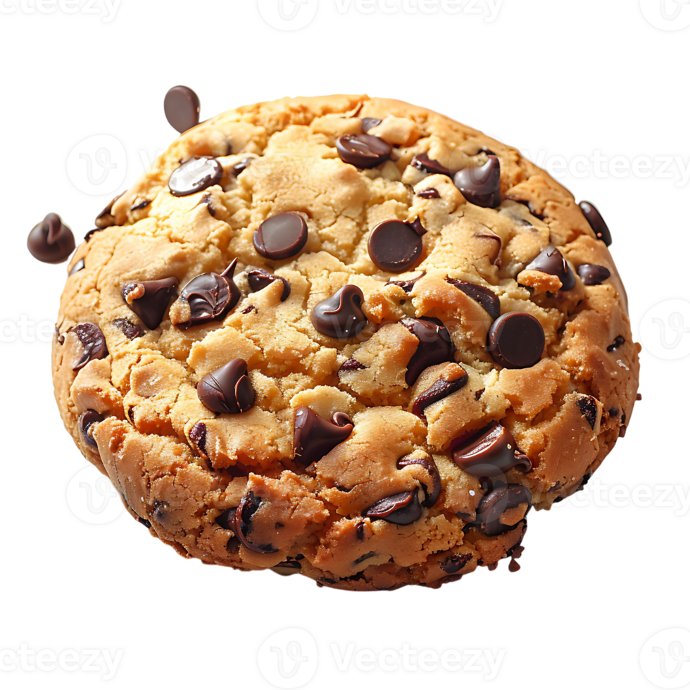 chocolate chips on cookie on transparent Background png