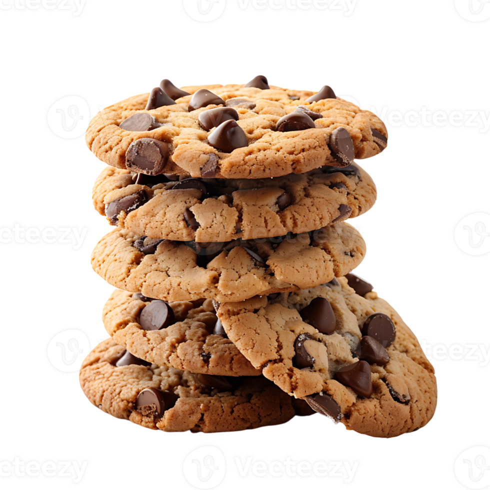 Cookies placed in column on isolated transparent background png