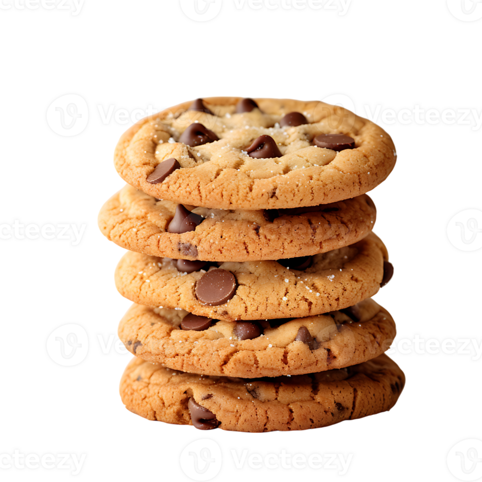 Cookies placed in column on isolated transparent background png
