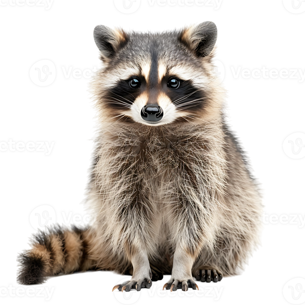 raccoon sitting on isolated transparent background png