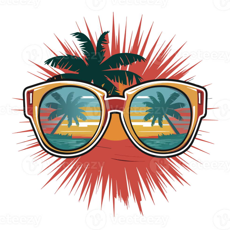 summer sunglasses white palm tree png