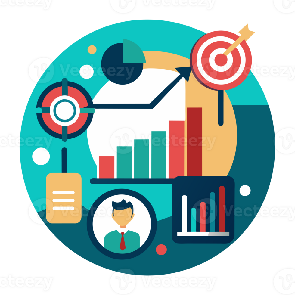 round graphic business statistics analysis study png