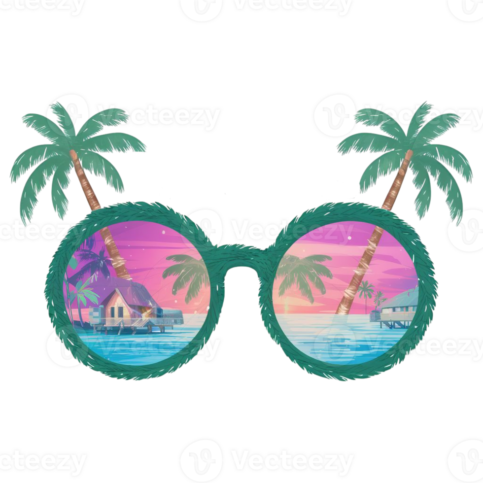 summer sunglasses white palm tree png