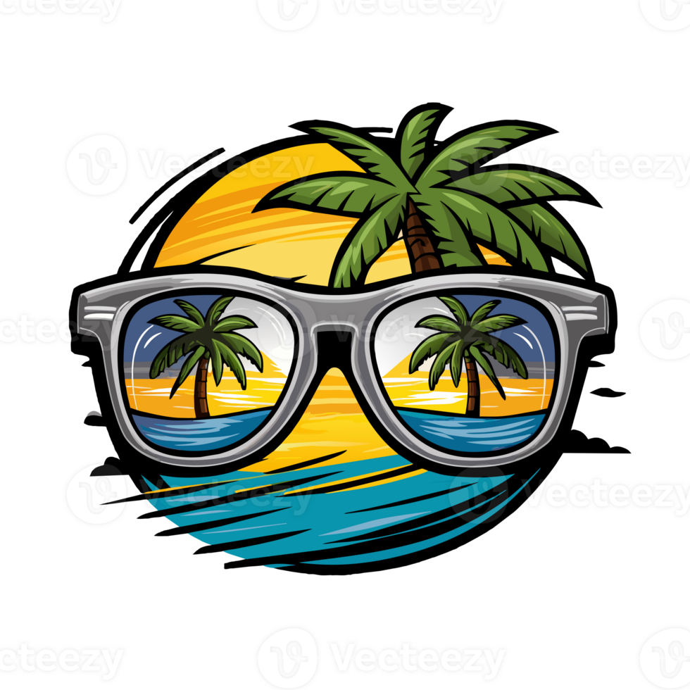 summer sunglasses white palm tree png
