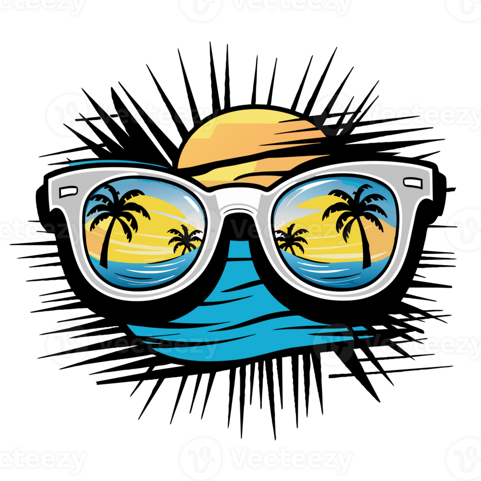 summer sunglasses white palm tree png