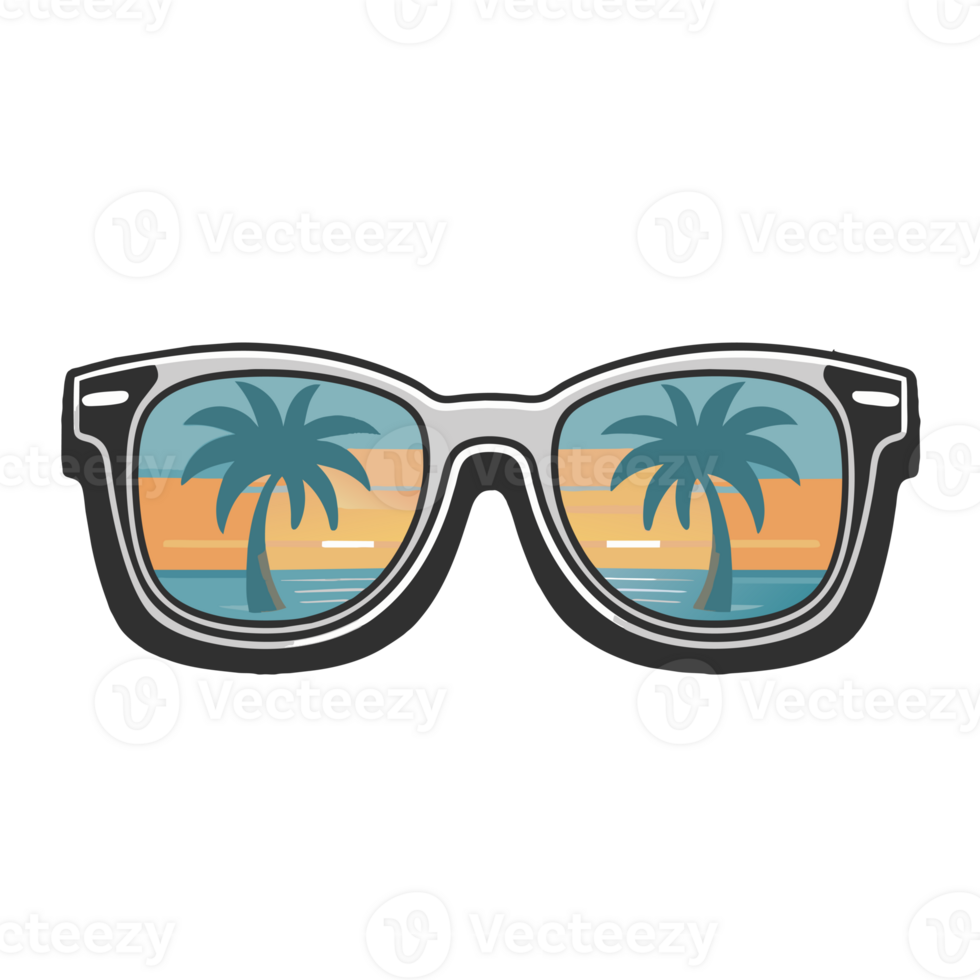 summer sunglasses white palm tree png