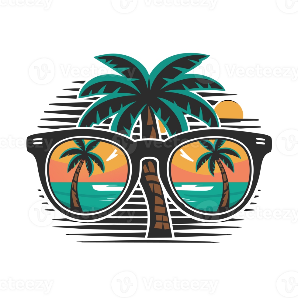 summer sunglasses white palm tree png