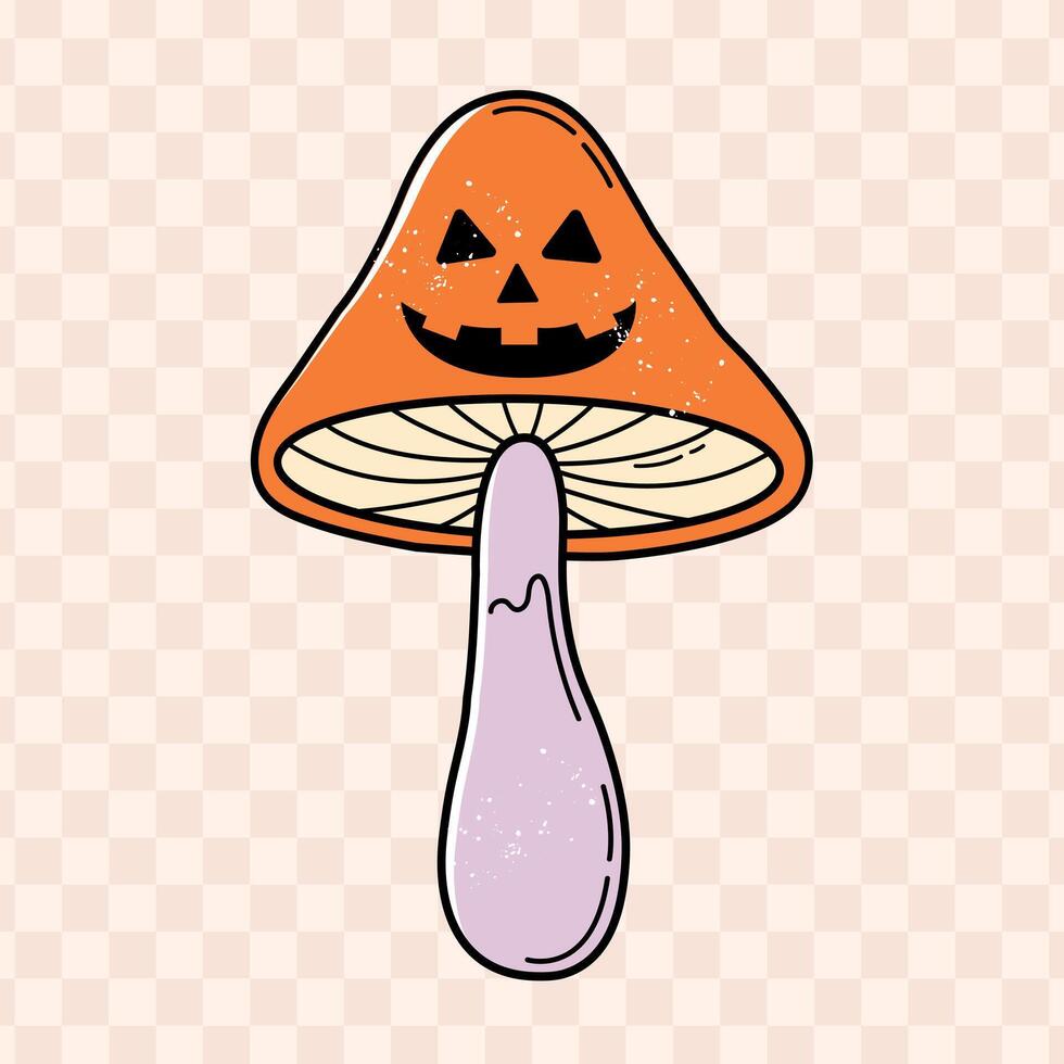 Halloween Pumpkin Mushroom vector