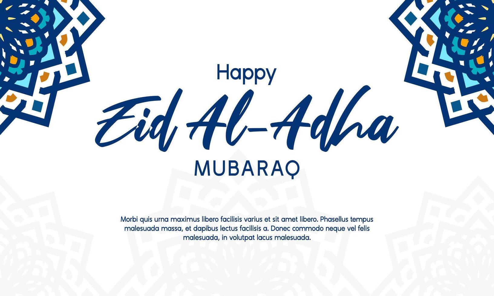 happy eid mubarak banner design vector