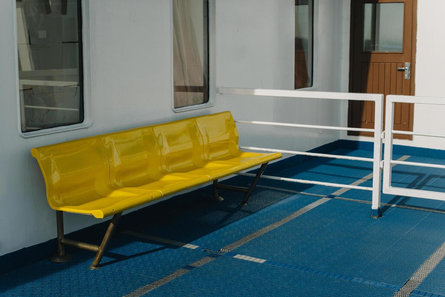 Ferry deck on a summer sunny day. Minimal concept. photo