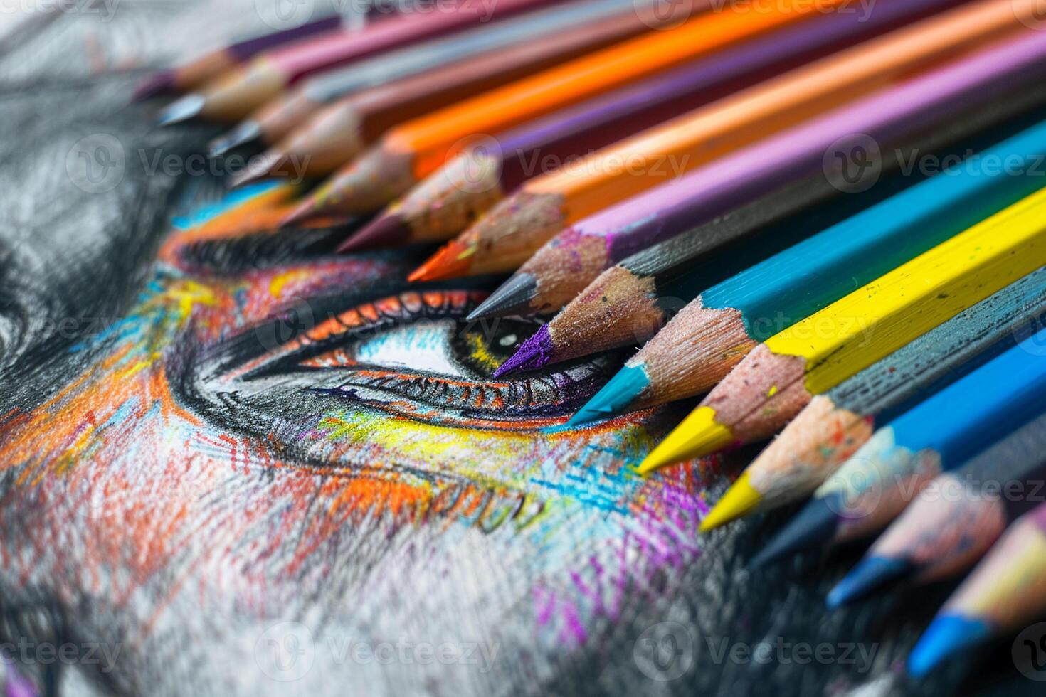 The vibrancy of colorful pencil sketches makes even the most simplistic designs pop photo