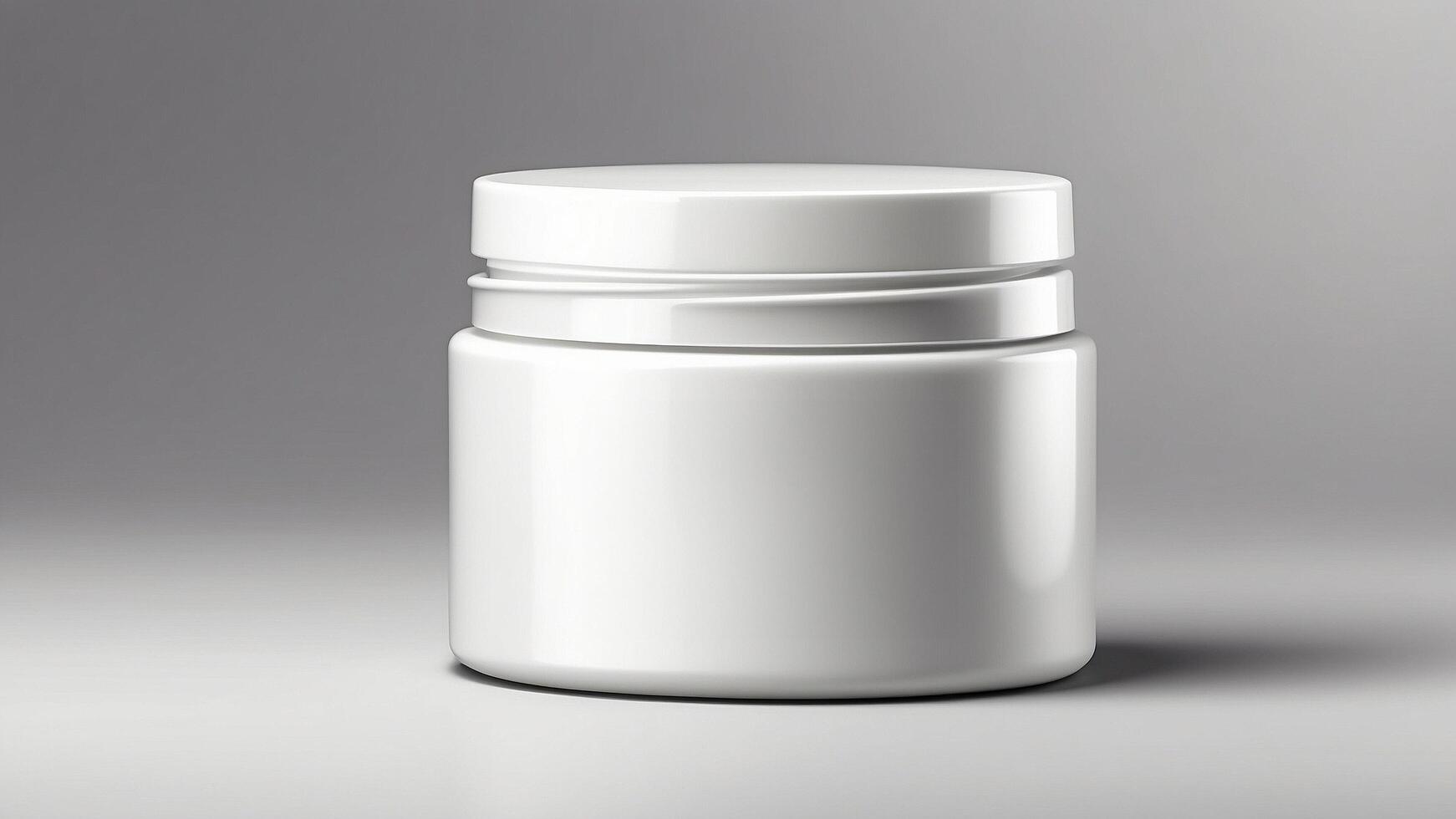 Minimalist Matte White Skincare Jar with Sleek Design photo