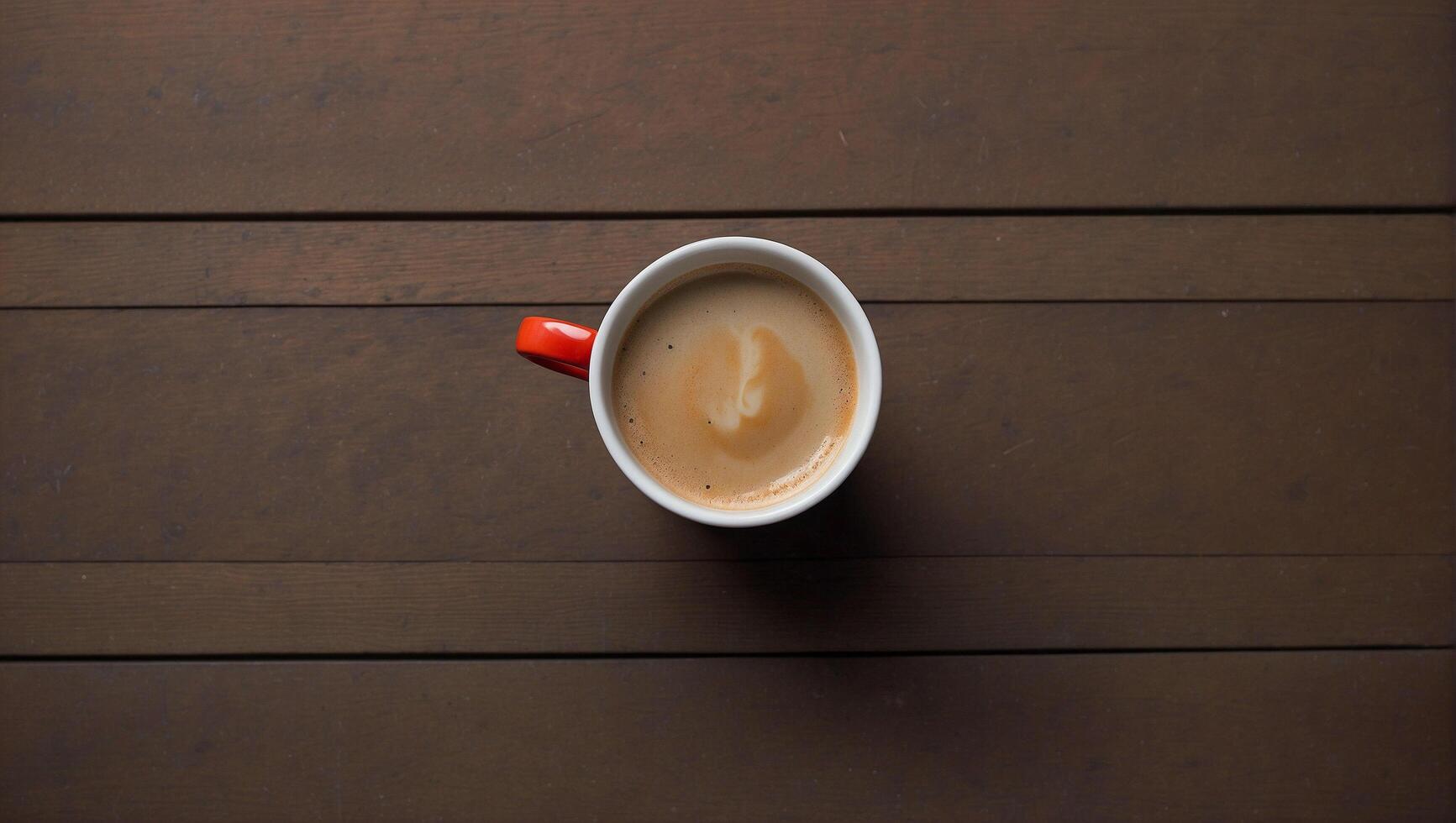 a perfectly symmetrical coffee mug sits, viewed from above, offering ample copyspace for custom designs or text. photo