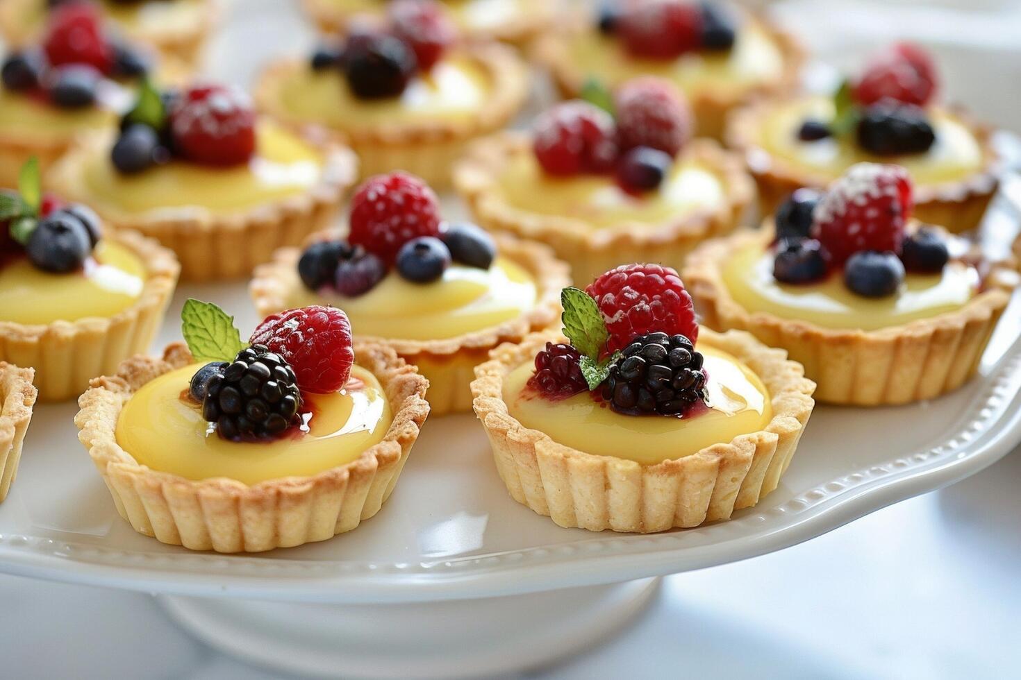 Mini tarts with lemon curd photo