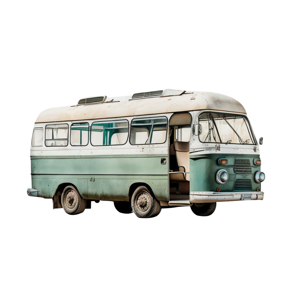 Travel bus on transparent background, png