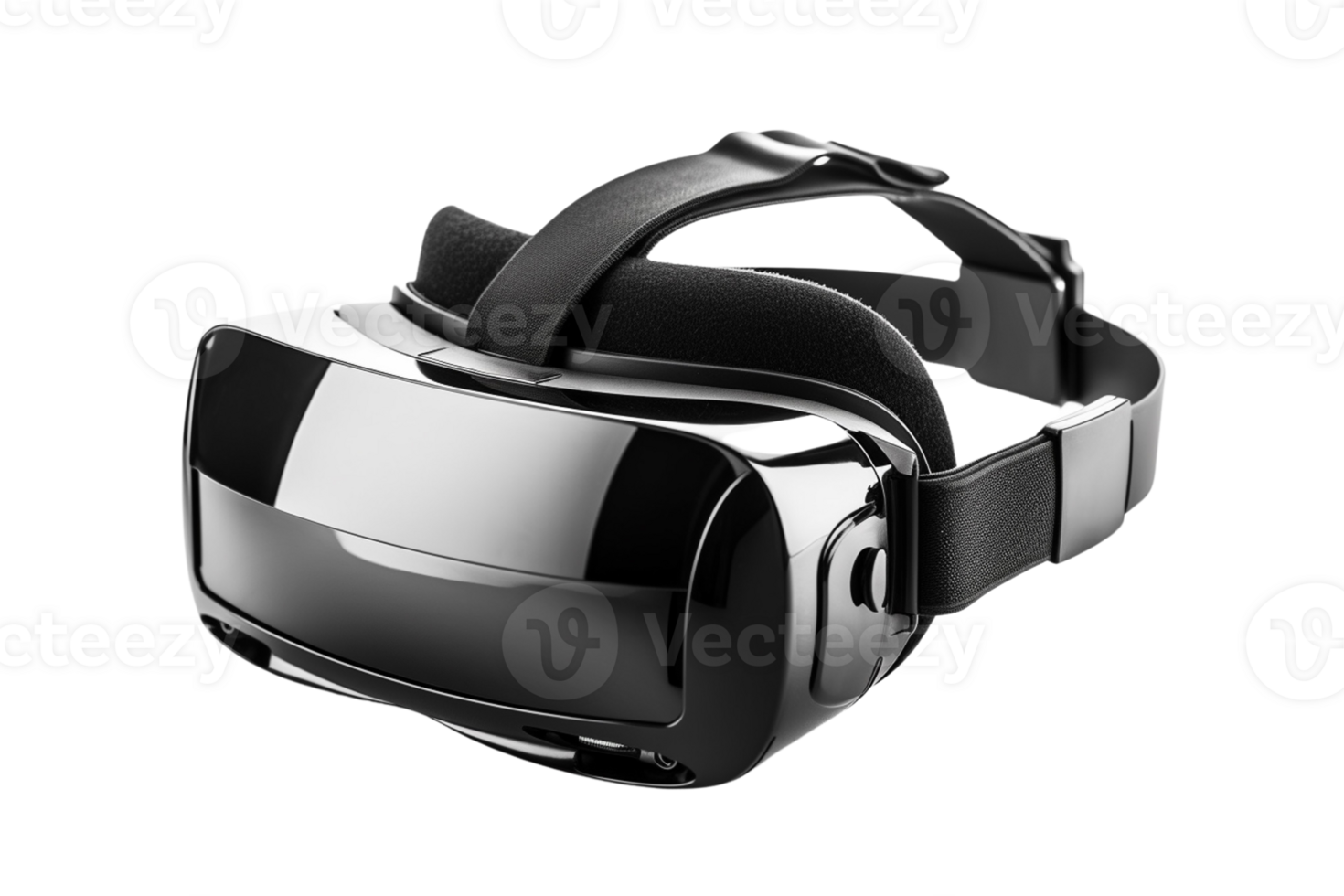 Black VR headset on Transparent Background png
