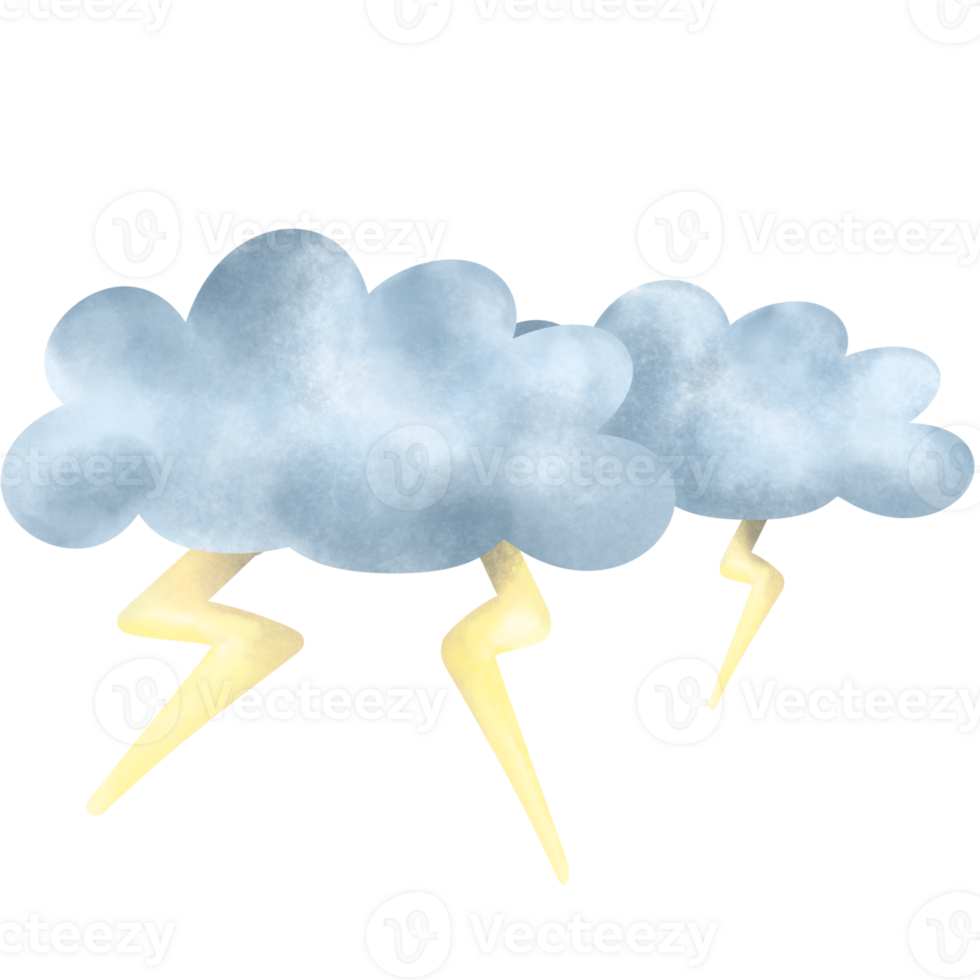 Lightning and clouds , thunderstorm png