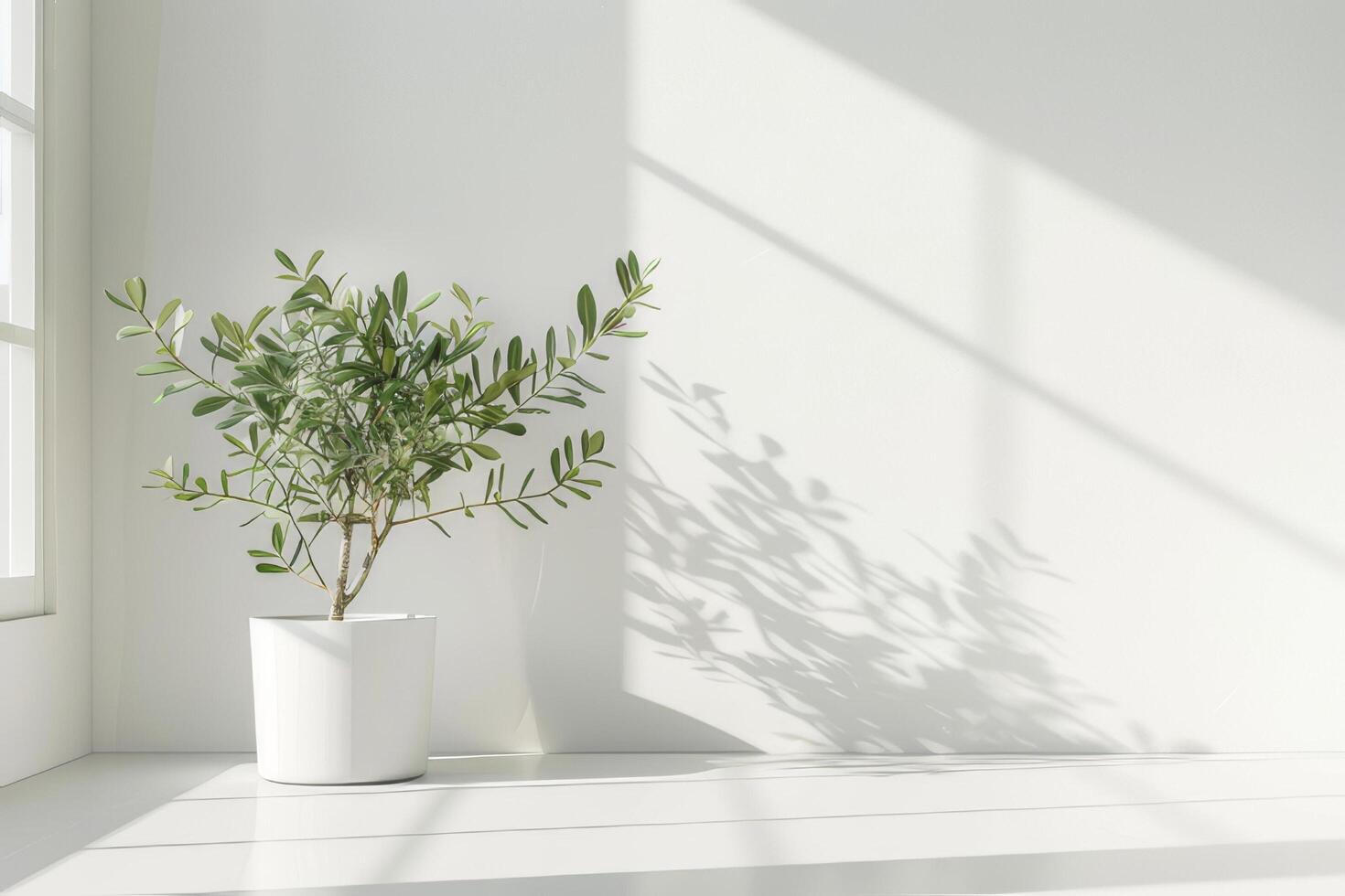 Small olive tree in a chic pot photo