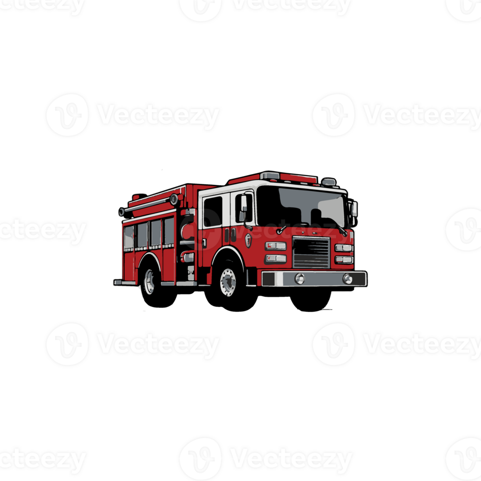 illustration design with a fire engine theme png