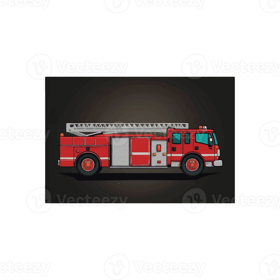 illustration design with a fire engine theme png