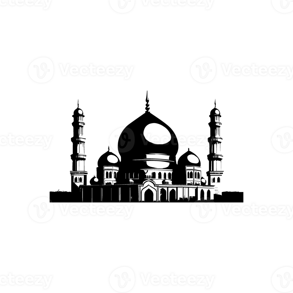 illustration design with a mosque theme png