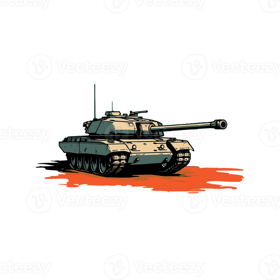 design illustration of a battle tank png