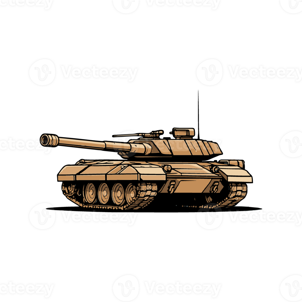 design illustration of a battle tank png