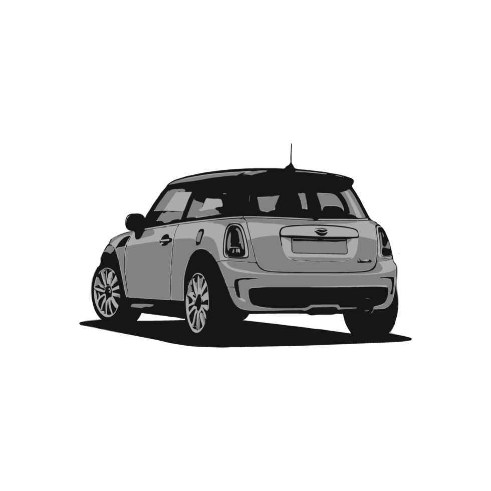 design illustration of a mini cooper car png
