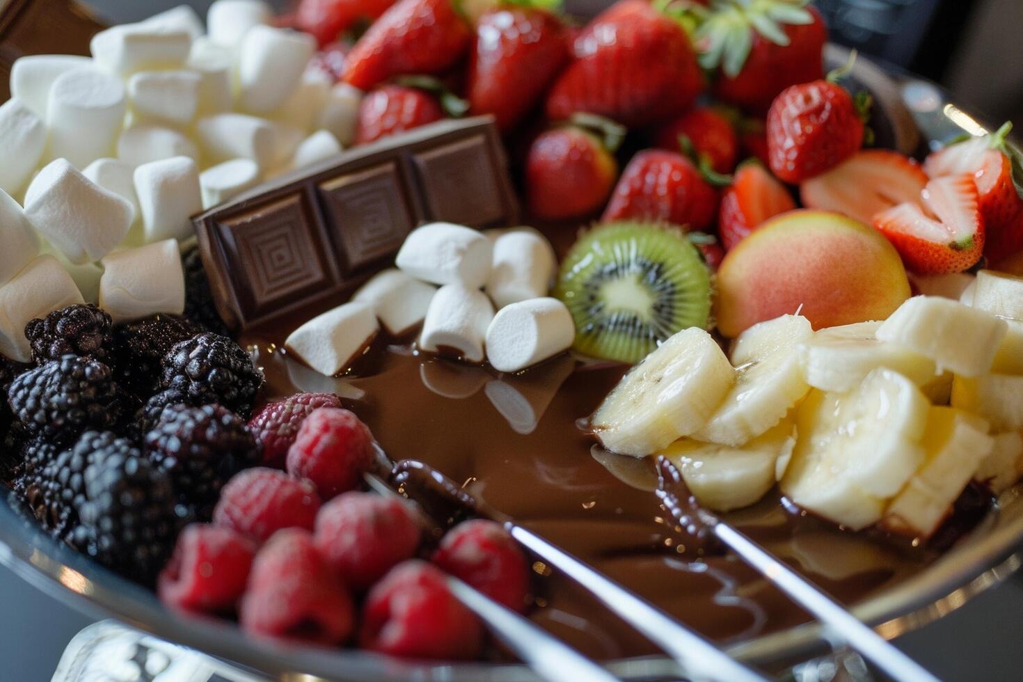 Rich chocolate fondue flavor photo