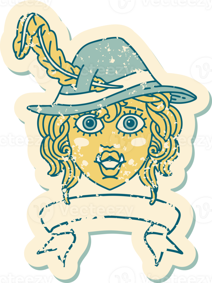 orc bard character with banner illustration png