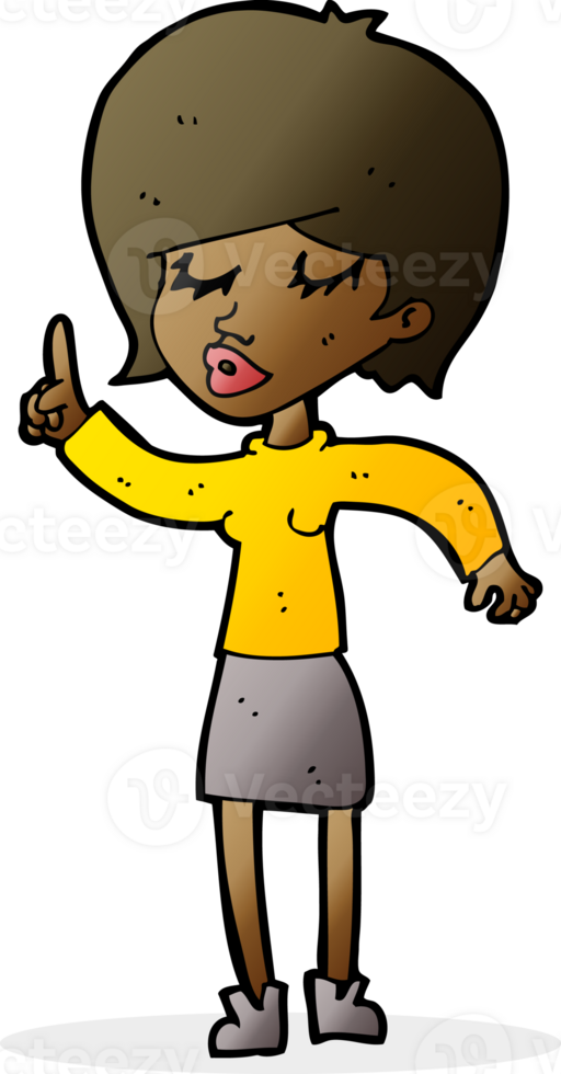cartoon woman with idea png