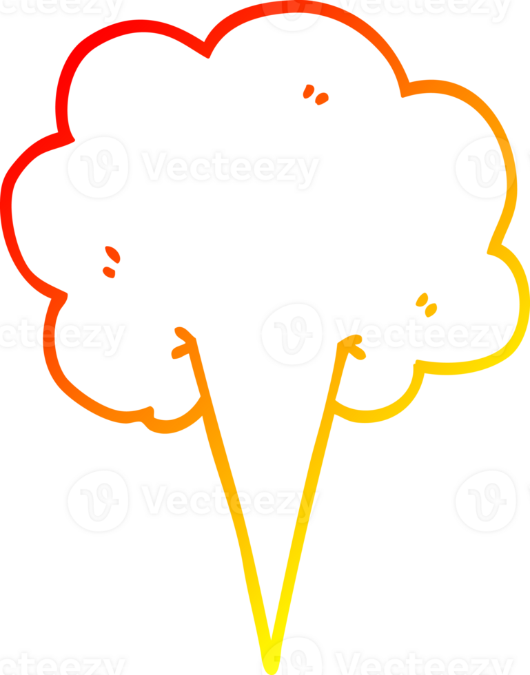 warm gradient line drawing cartoon whooshing cloud png
