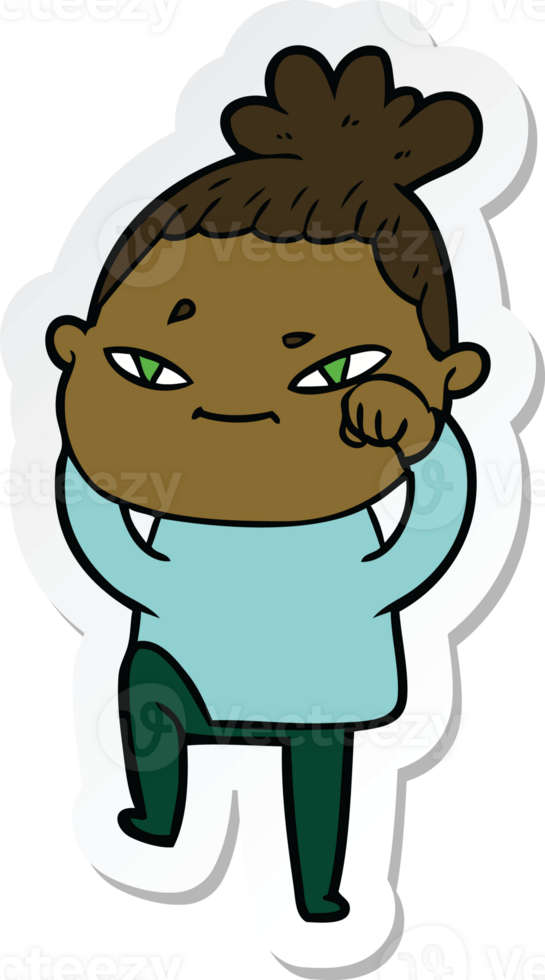sticker of a cartoon woman png