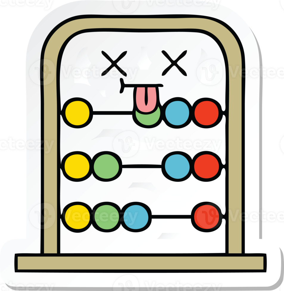 sticker of a cute cartoon abacus png