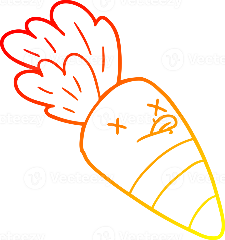 warm gradient line drawing cartoon dead carrot png