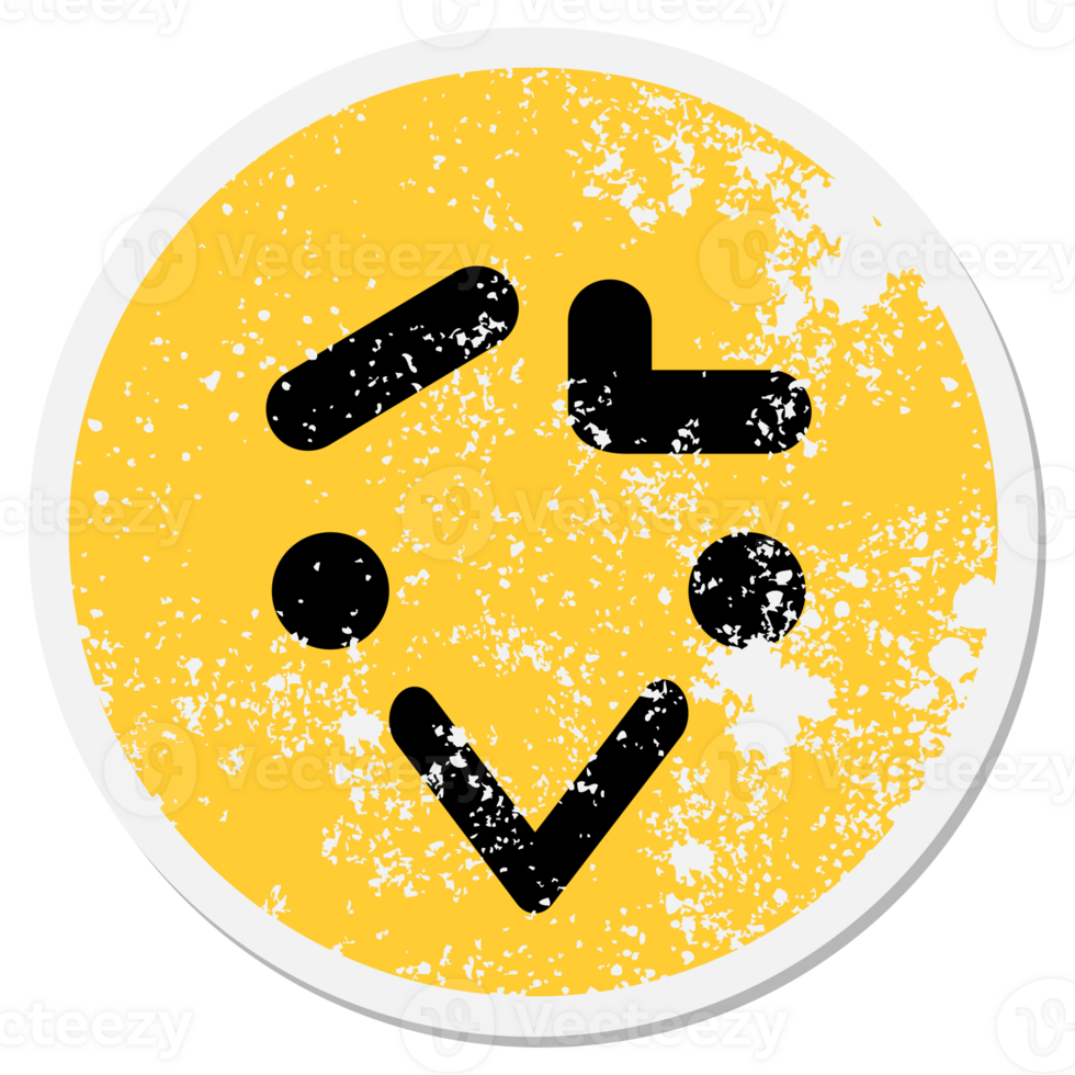 simple worried bird face circle png