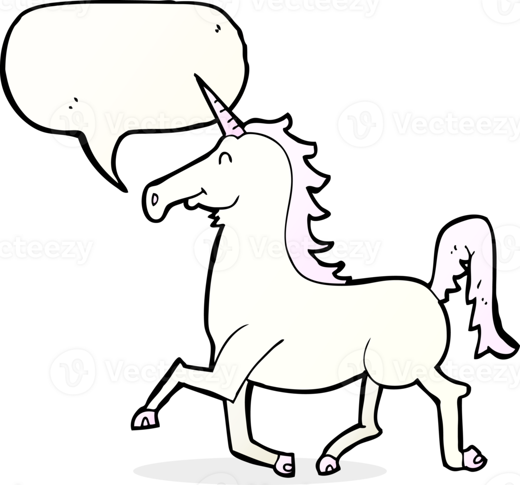 cartoon unicorn with speech bubble png