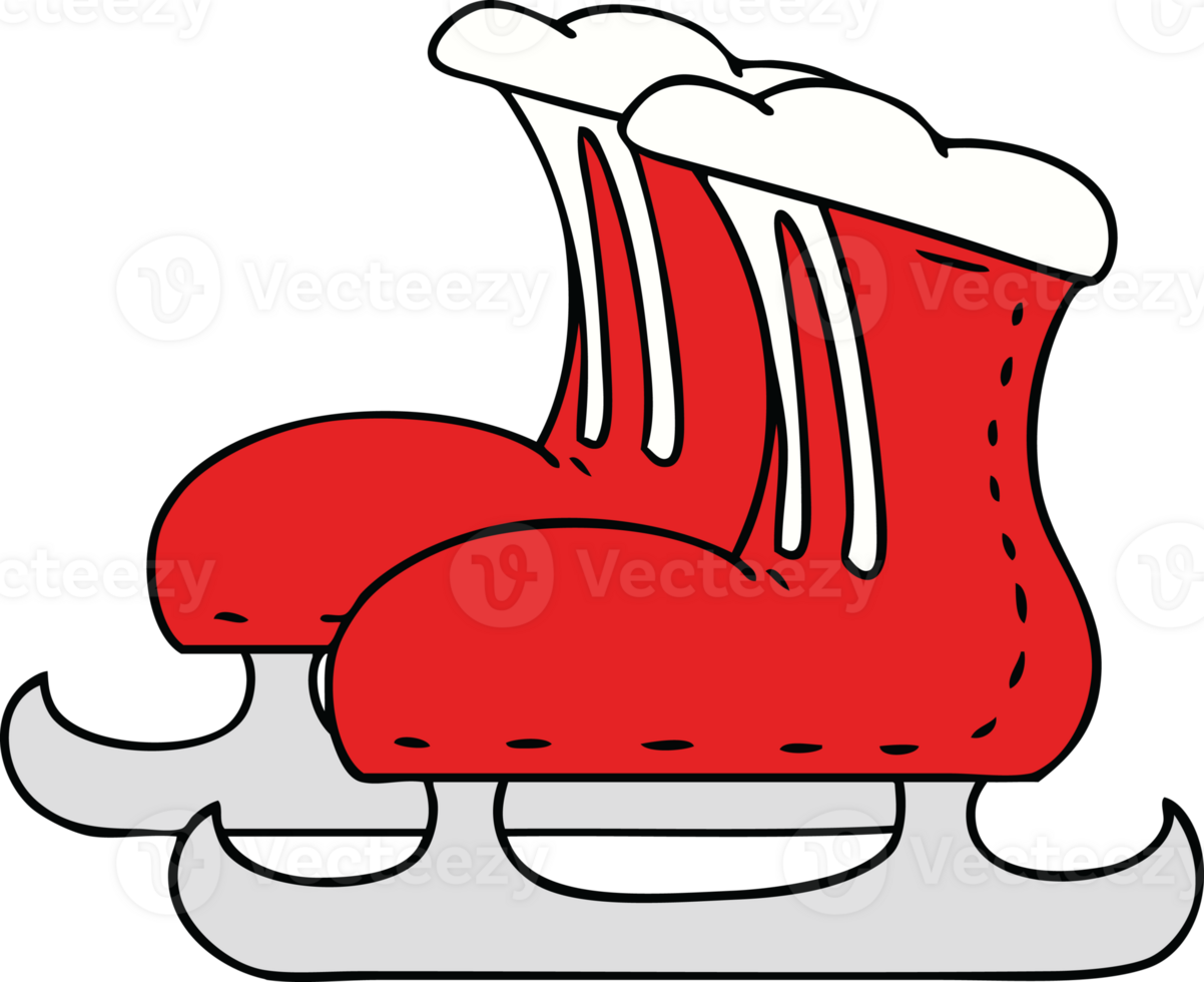 cartoon doodle ice skate boots png