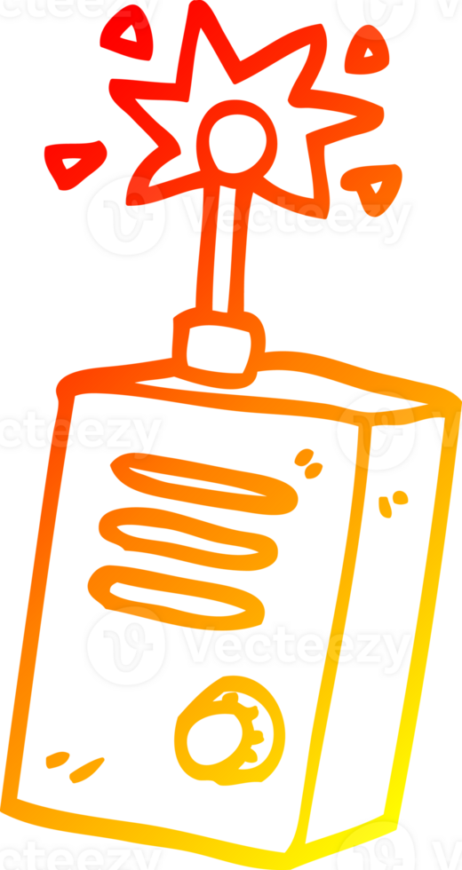 warm Gradient Linie Zeichnung von ein Karikatur Walkie Talkie png