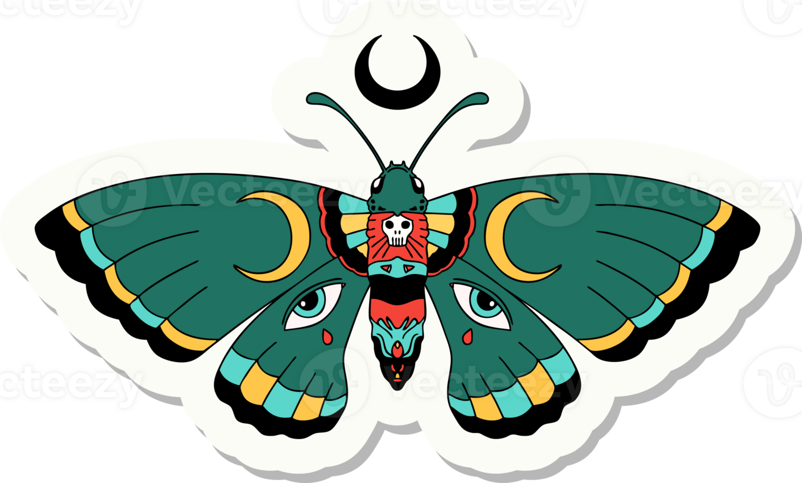 sticker of tattoo in traditional style of a moth png