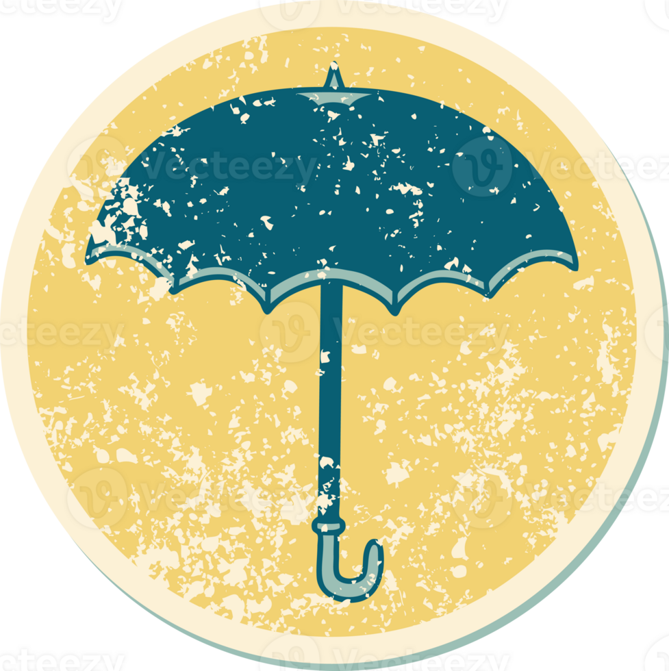 distressed sticker tattoo style icon of an umbrella png