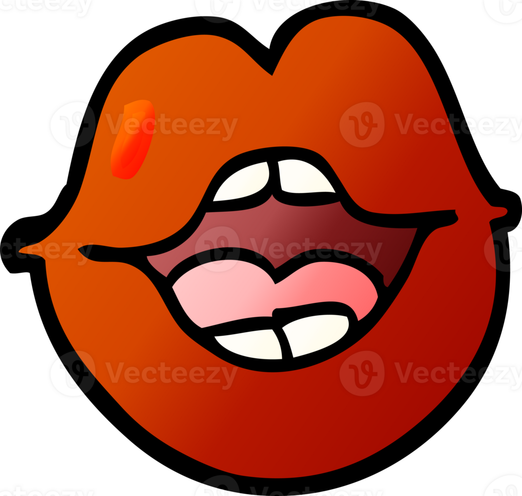 gradient illustration cartoon red lips png